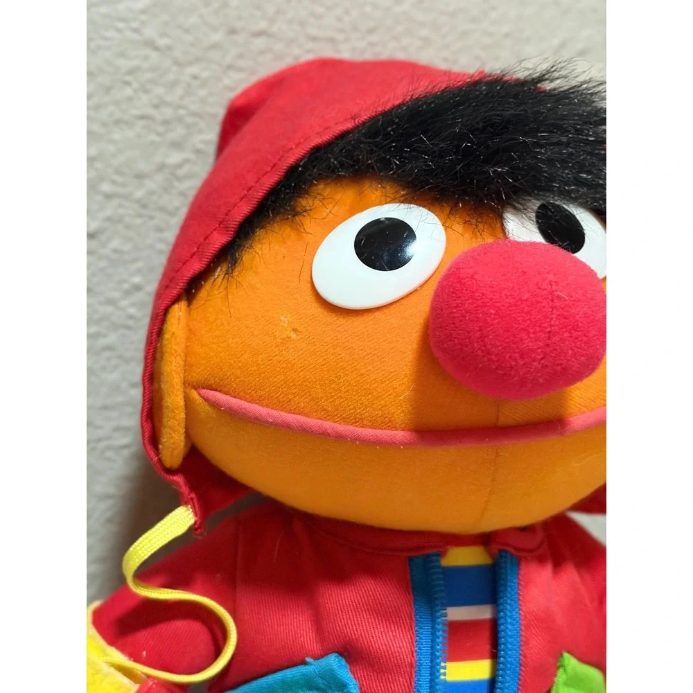 Vintage 1989 Sesame Street Dress Me Up Ernie Plush Playskool Learn To Dress Doll